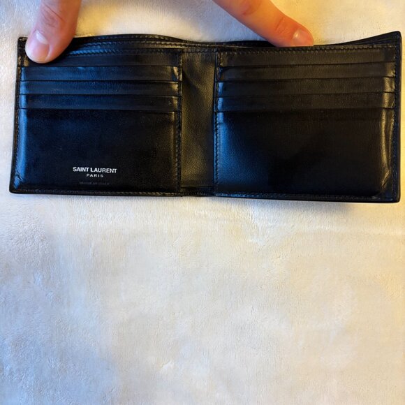 Genuine Leather YSL Men's Bifold Wallet (Black) - Picture 2 of 4